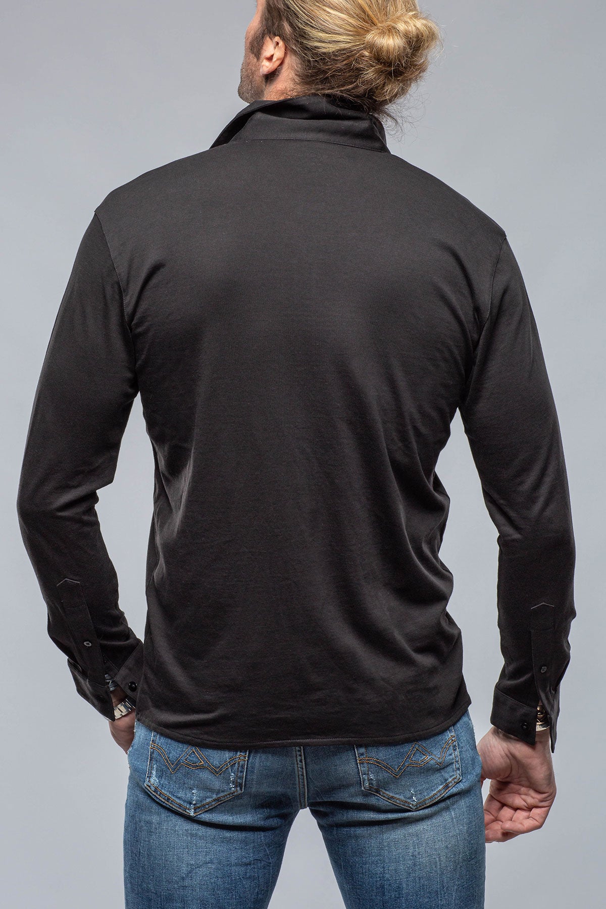 Georg Roth Cambria Button Up Polo in Black Mens - Shirts - Polos