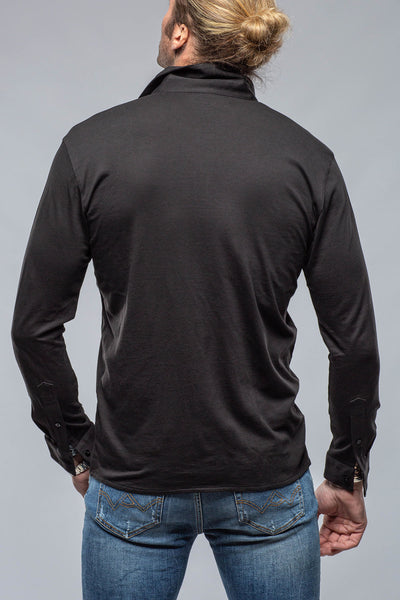 Georg Roth Cambria Button Up Polo in Black Mens - Shirts - Polos