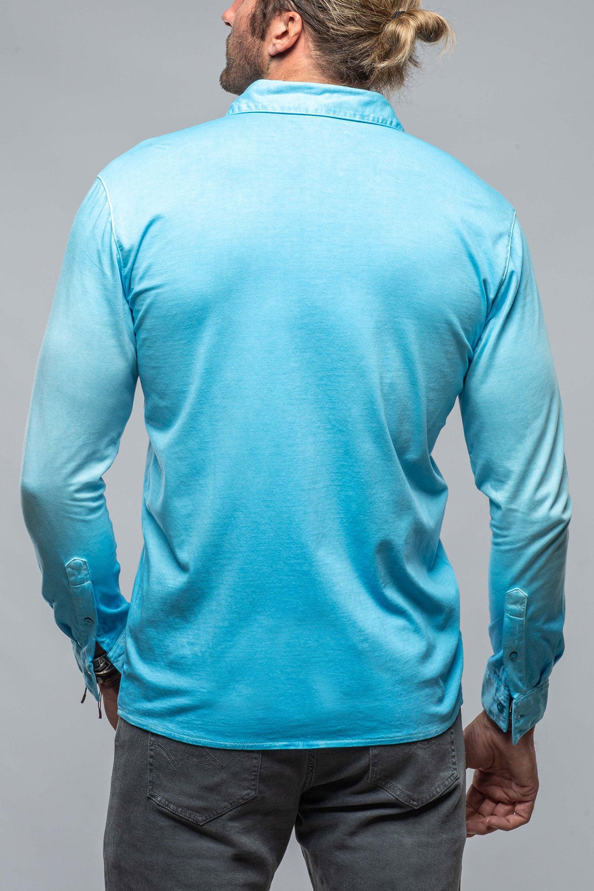 Georg Roth Cambria Button Up Polo in Turquoise Mens - Shirts - Polos