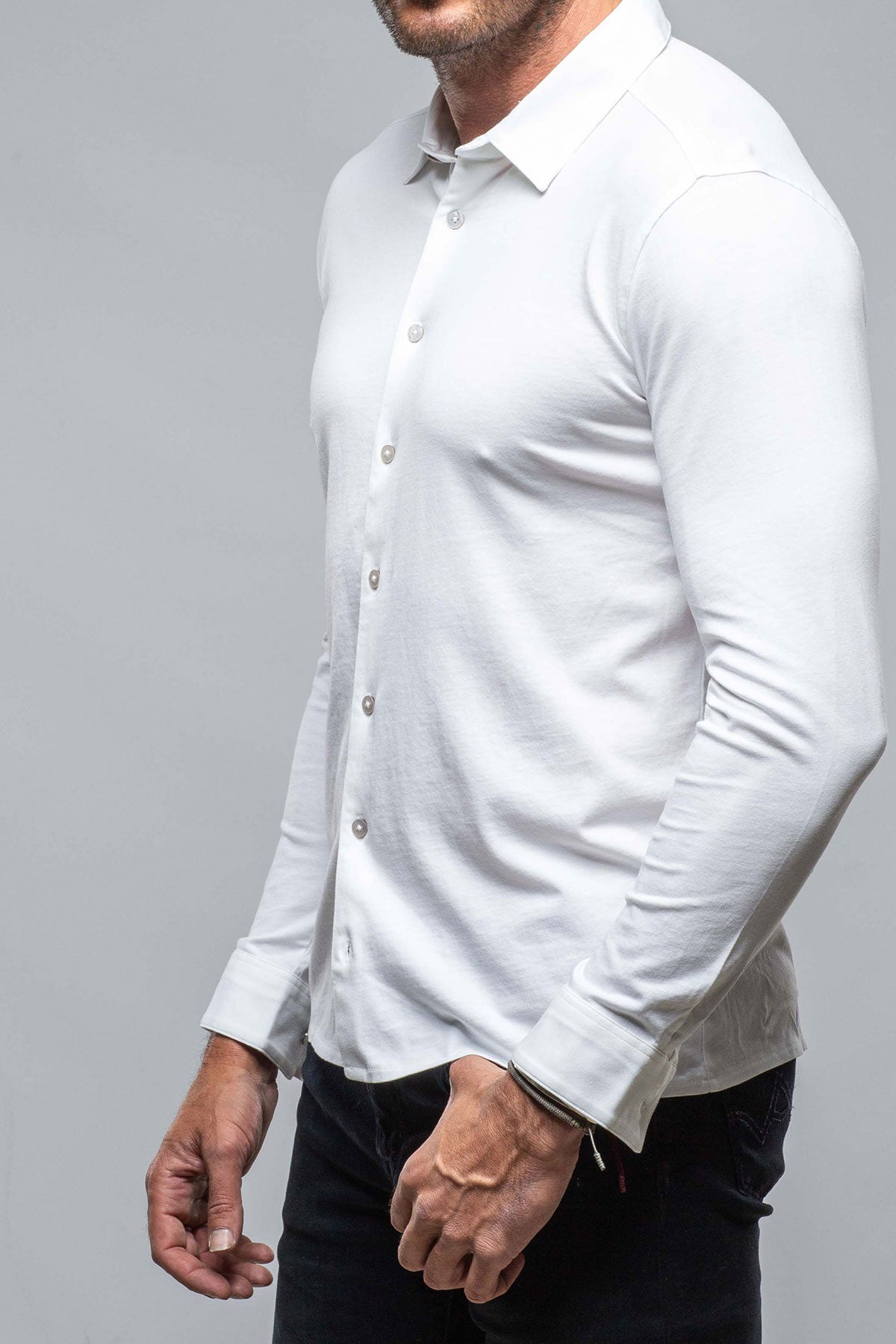 Georg Roth Cambria Button Up Polo in White Mens - Shirts - Polos