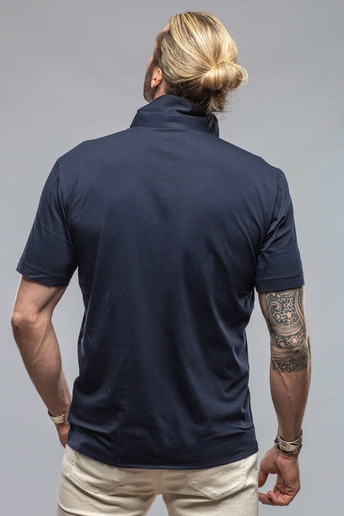 Catalina Button Up Polo In Navy | Mens - Shirts - Polos | Georg Roth