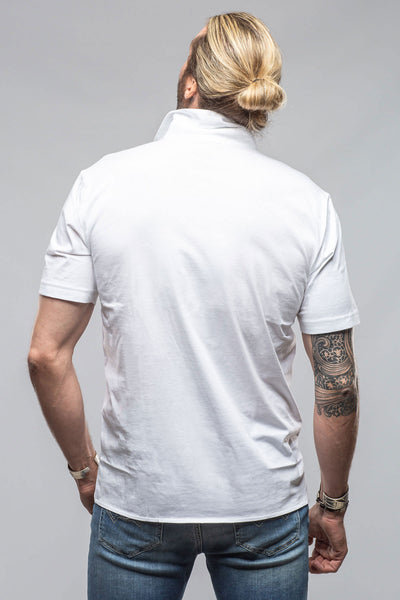 Catalina Button Up Polo In White | Mens - Shirts - Polos | Georg Roth