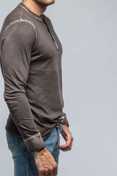 Coronado Cotton LS Henley in Basalt | Mens - Shirts - T-Shirts | Georg Roth