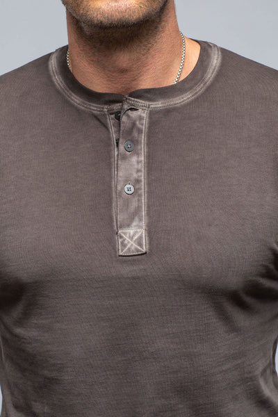 Coronado Cotton LS Henley in Basalt | Mens - Shirts - T-Shirts | Georg Roth