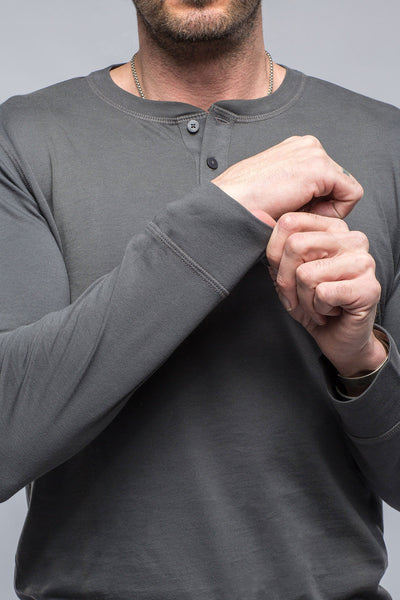 Georg Roth Coronado Cotton LS Henley in Grey Mens - Shirts - T-Shirts