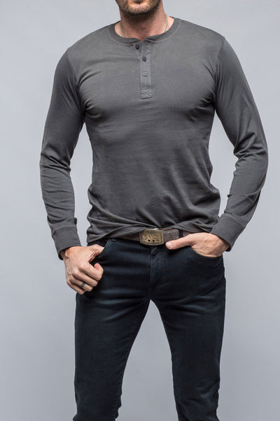 Georg Roth Coronado Cotton LS Henley in Grey Mens - Shirts - T-Shirts