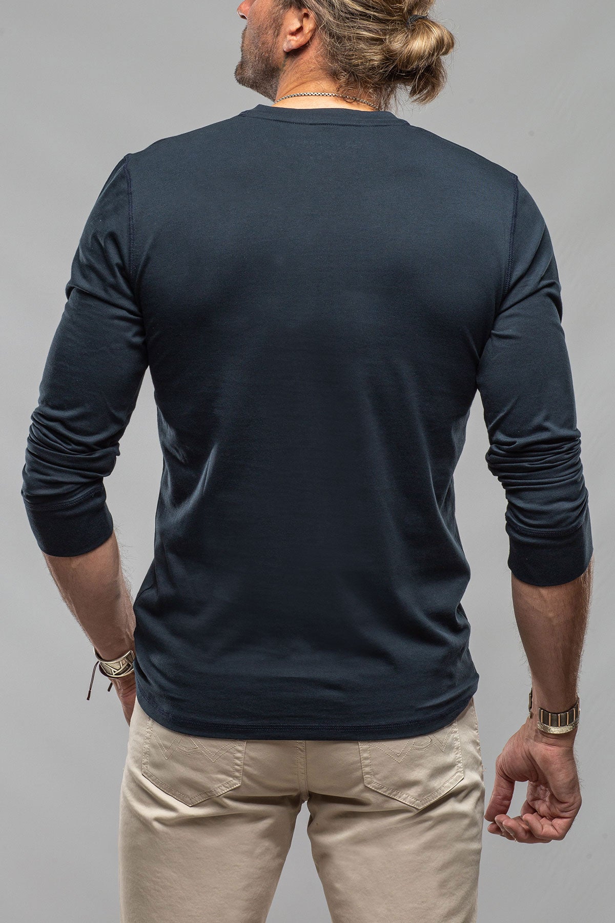 Georg Roth Coronado Cotton LS Henley in Navy Mens - Shirts - T-Shirts