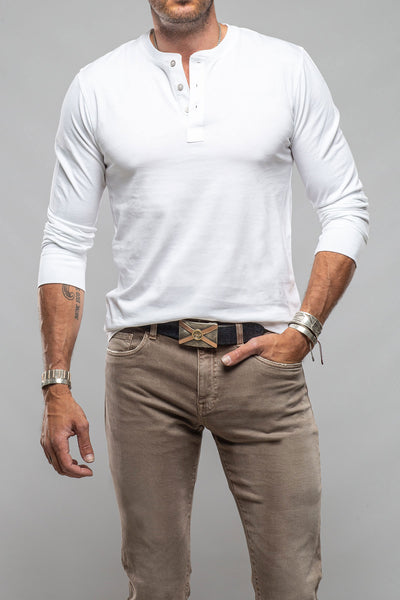 Georg Roth Coronado Cotton LS Henley in White Mens - Shirts - T-Shirts