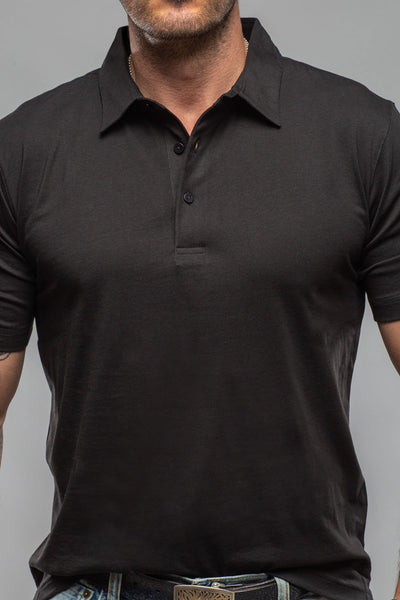 Georg Roth Cruz Cotton Polo in Black Mens - Shirts - Polos