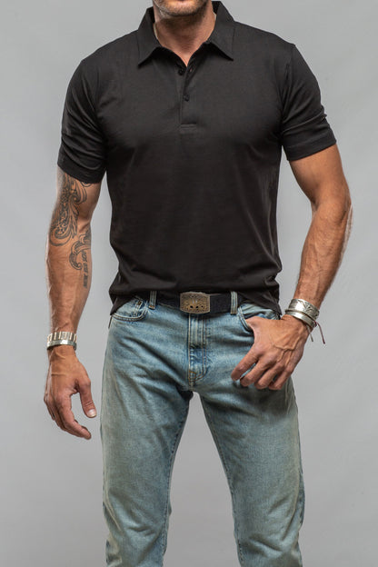Georg Roth Cruz Cotton Polo in Black Mens - Shirts - Polos