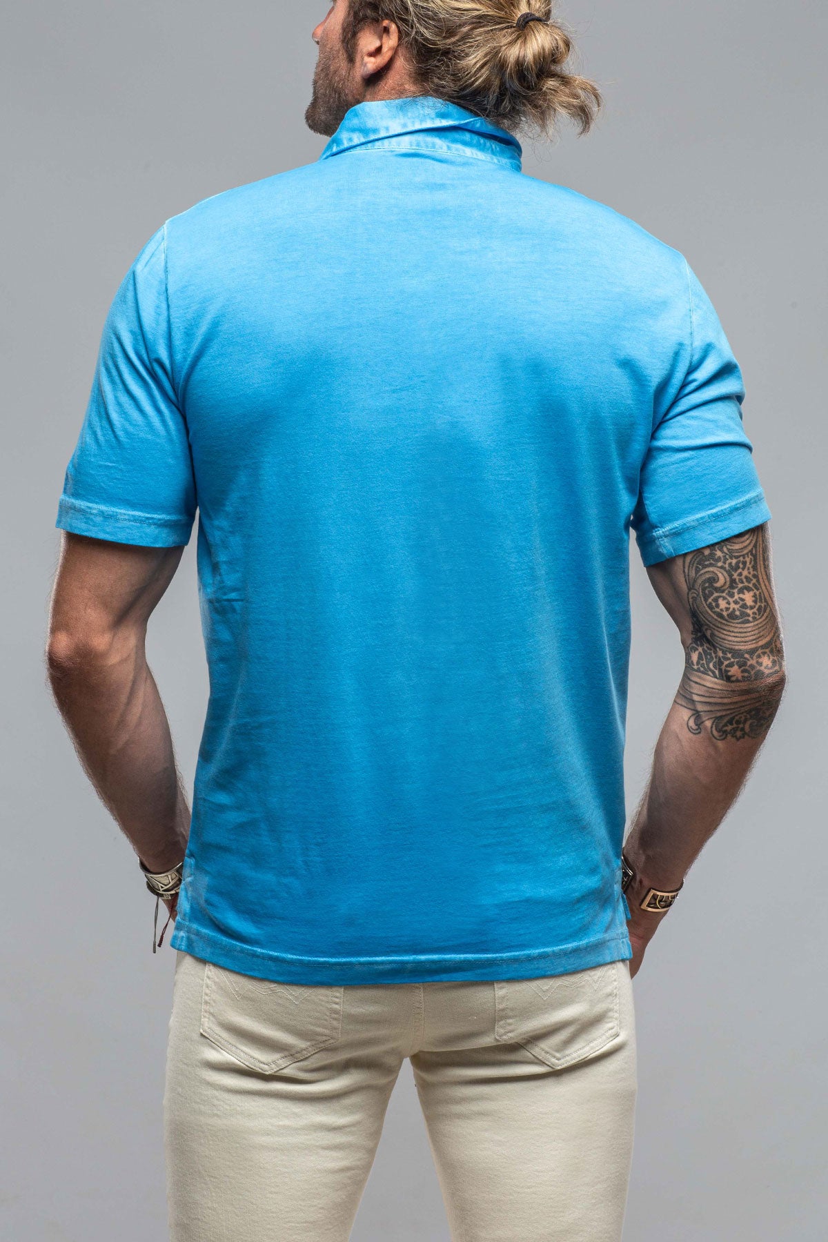 Georg Roth Cruz Cotton Polo in Blue Lagoon Mens - Shirts - Polos