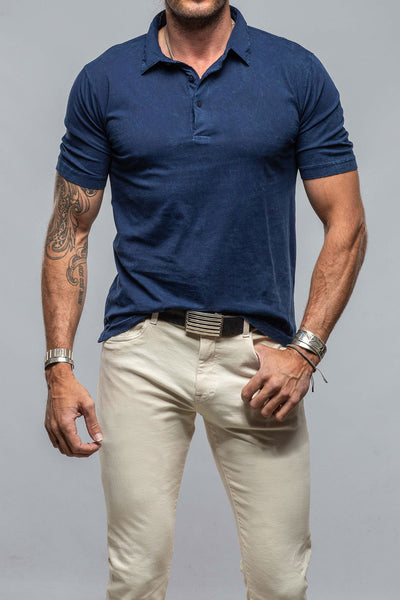Georg Roth Cruz Cotton Polo in Indigo Mens - Shirts - Polos