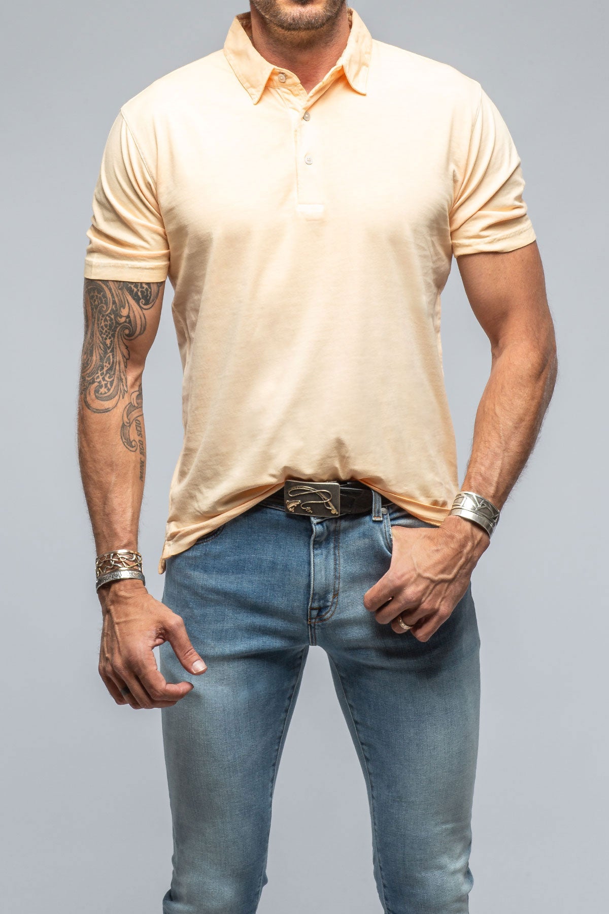 Georg Roth Cruz Cotton Polo in Melon Mens - Shirts - Polos