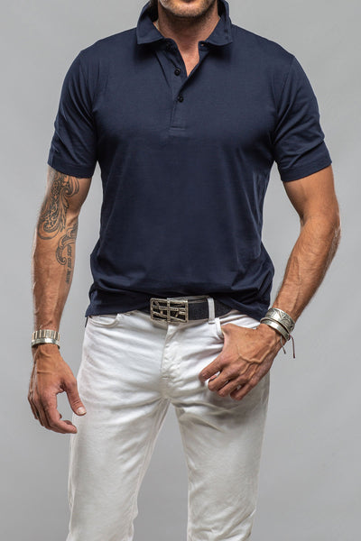 Cruz Cotton Polo in True Navy | Mens - Shirts - Polos | Georg Roth