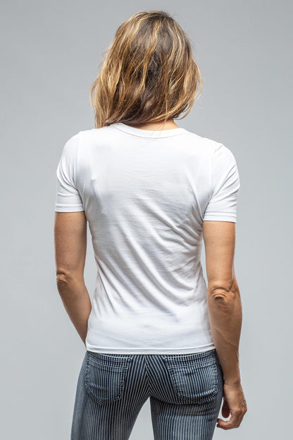 Georg Roth Evelina Short Sleeve V Neck In White Ladies - Tops