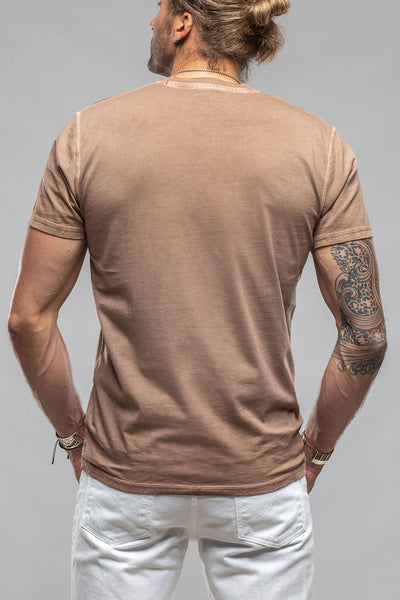Georg Roth Mendocino Cotton SS Henley in Coffee Mens - Shirts - T-Shirts