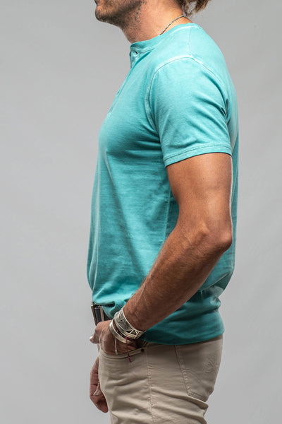 Georg Roth Mendocino Cotton SS Henley in Mint Mens - Shirts - T-Shirts