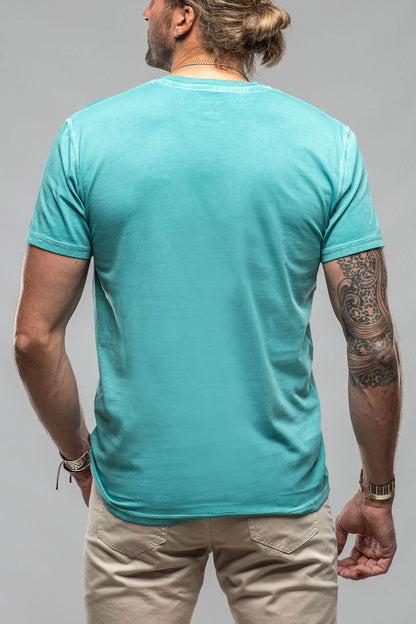 Georg Roth Mendocino Cotton SS Henley in Mint Mens - Shirts - T-Shirts