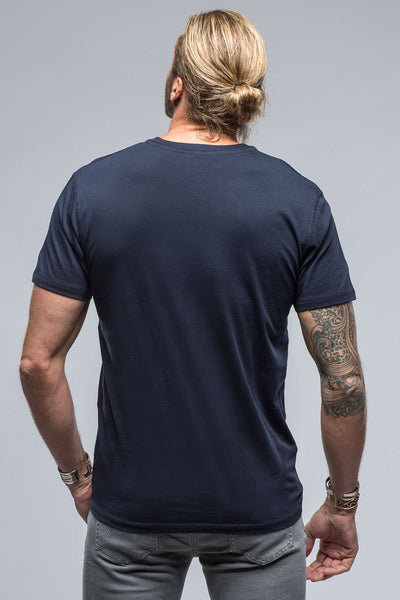 Georg Roth Mendocino Cotton SS Henley in Navy Mens - Shirts - T-Shirts