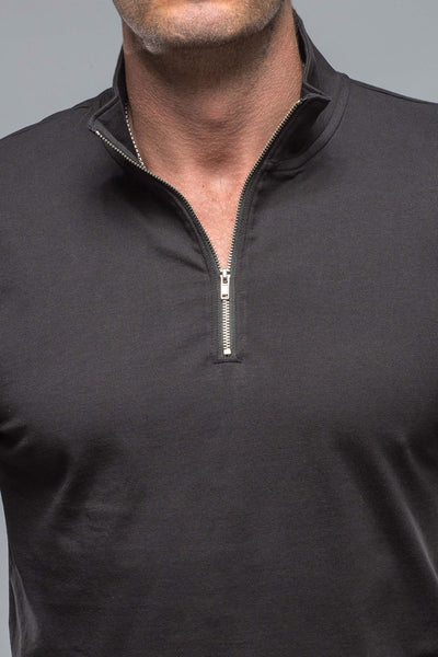 Georg Roth Modesto Luxe Pima Cotton Zip in Black Mens - Shirts - T-Shirts