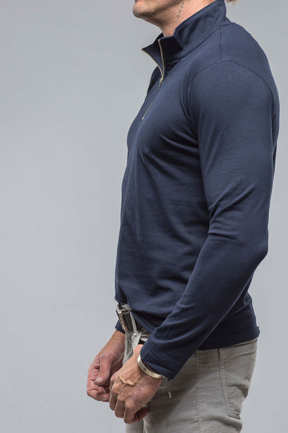 Georg Roth Modesto Luxe Pima Cotton Zip in Navy Mens - Shirts - T-Shirts