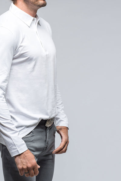 Newport Cotton Polo in White | Mens - Shirts - Polos | Georg Roth