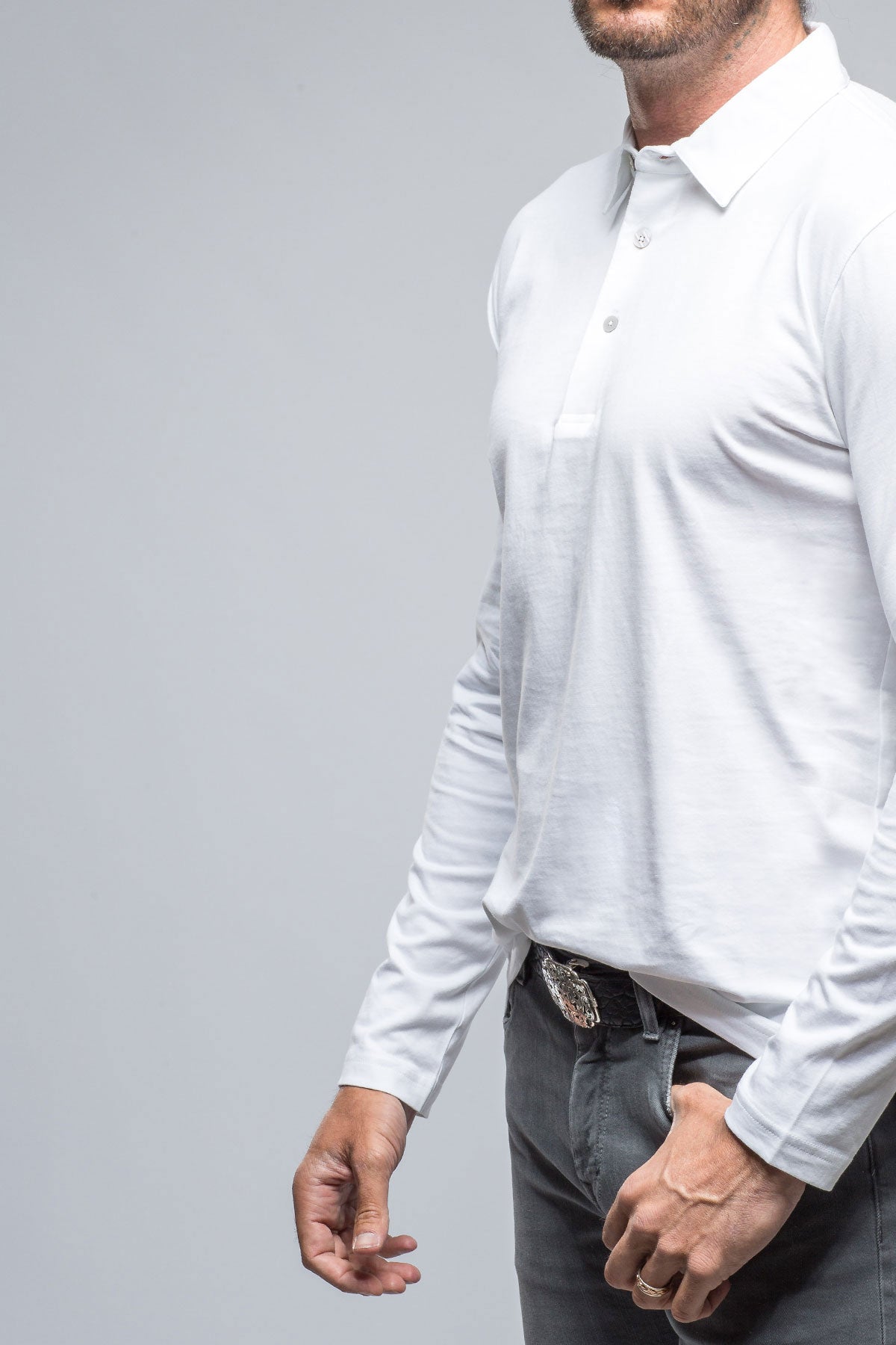 Georg Roth Newport Cotton Polo in White Mens - Shirts - Polos