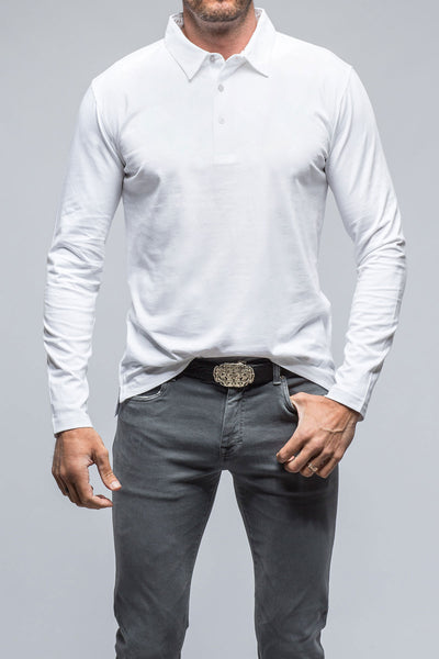 Newport Cotton Polo in White | Mens - Shirts - Polos | Georg Roth