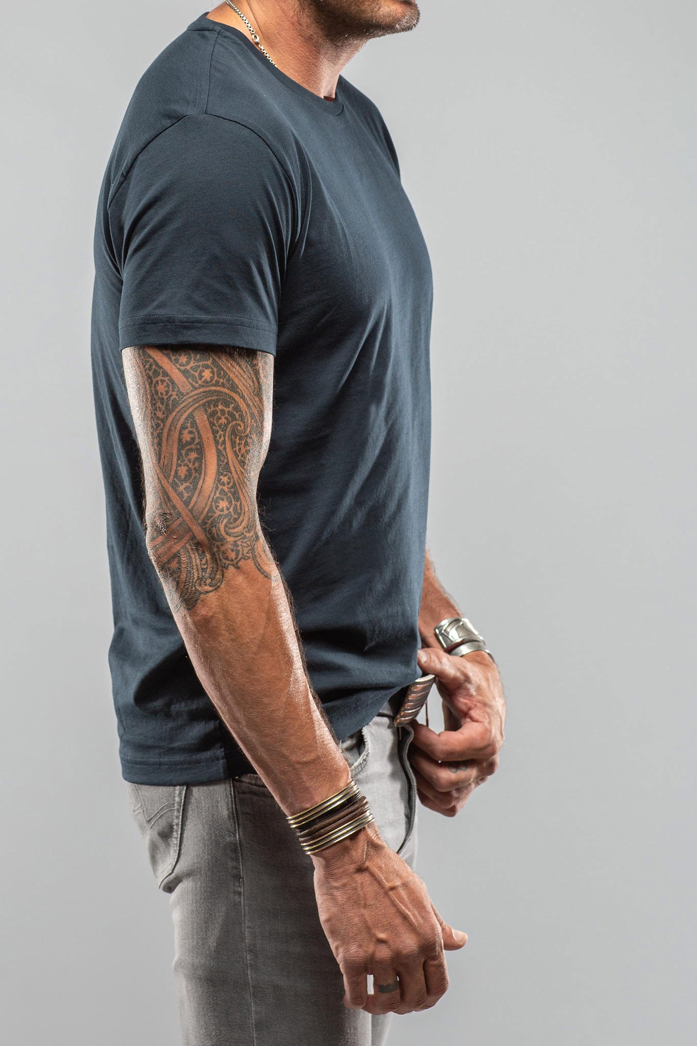 Georg Roth Pismo Cotton Tee In Navy Mens - Shirts - T-Shirts