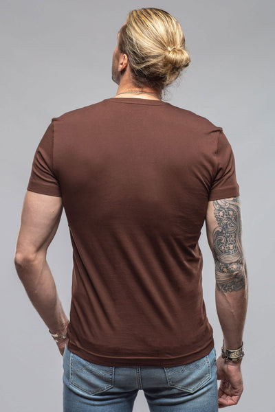 Georg Roth Siena Cotton V Neck In Chocolate Mens - Shirts - T-Shirts