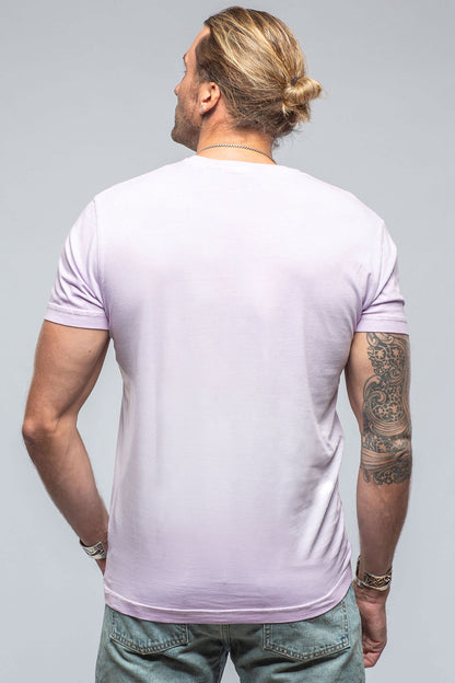 Georg Roth Siena Cotton V Neck In Lilac Mens - Shirts - T-Shirts