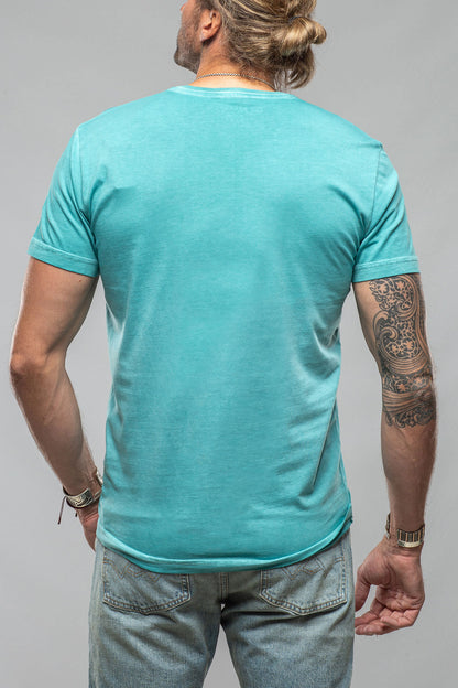 Georg Roth Siena Cotton V Neck In Mint Mens - Shirts - T-Shirts