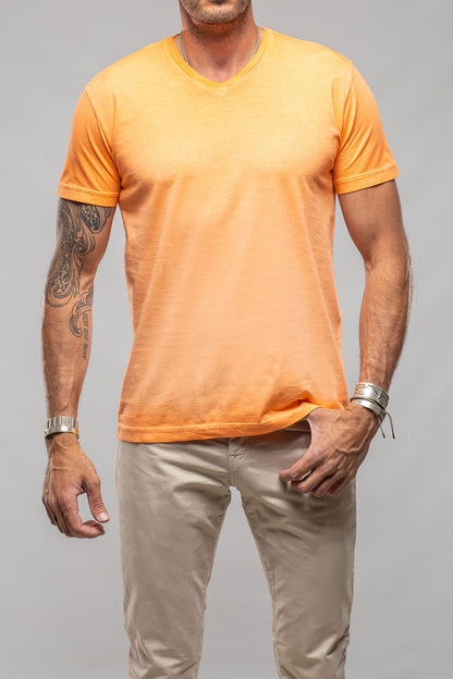 Georg Roth Siena Cotton V Neck In Orange Mens - Shirts - T-Shirts