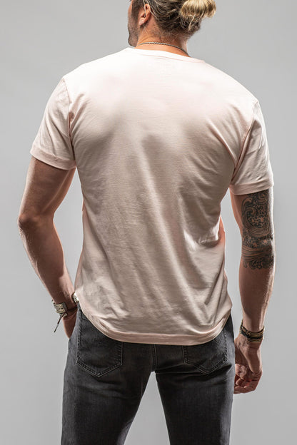 Georg Roth Siena Cotton V Neck Tee In Pink Mens - Shirts - T-Shirts