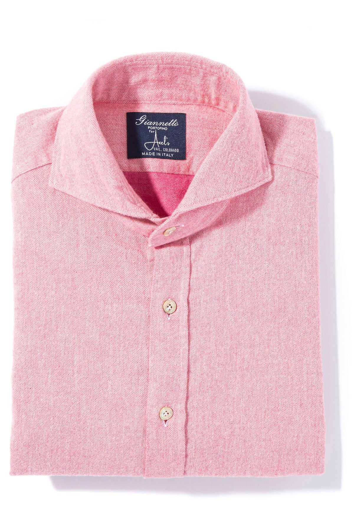 Bissell Cotton Flannel in Dark Pink | Mens - Shirts - Dress | Giannetto Portofino