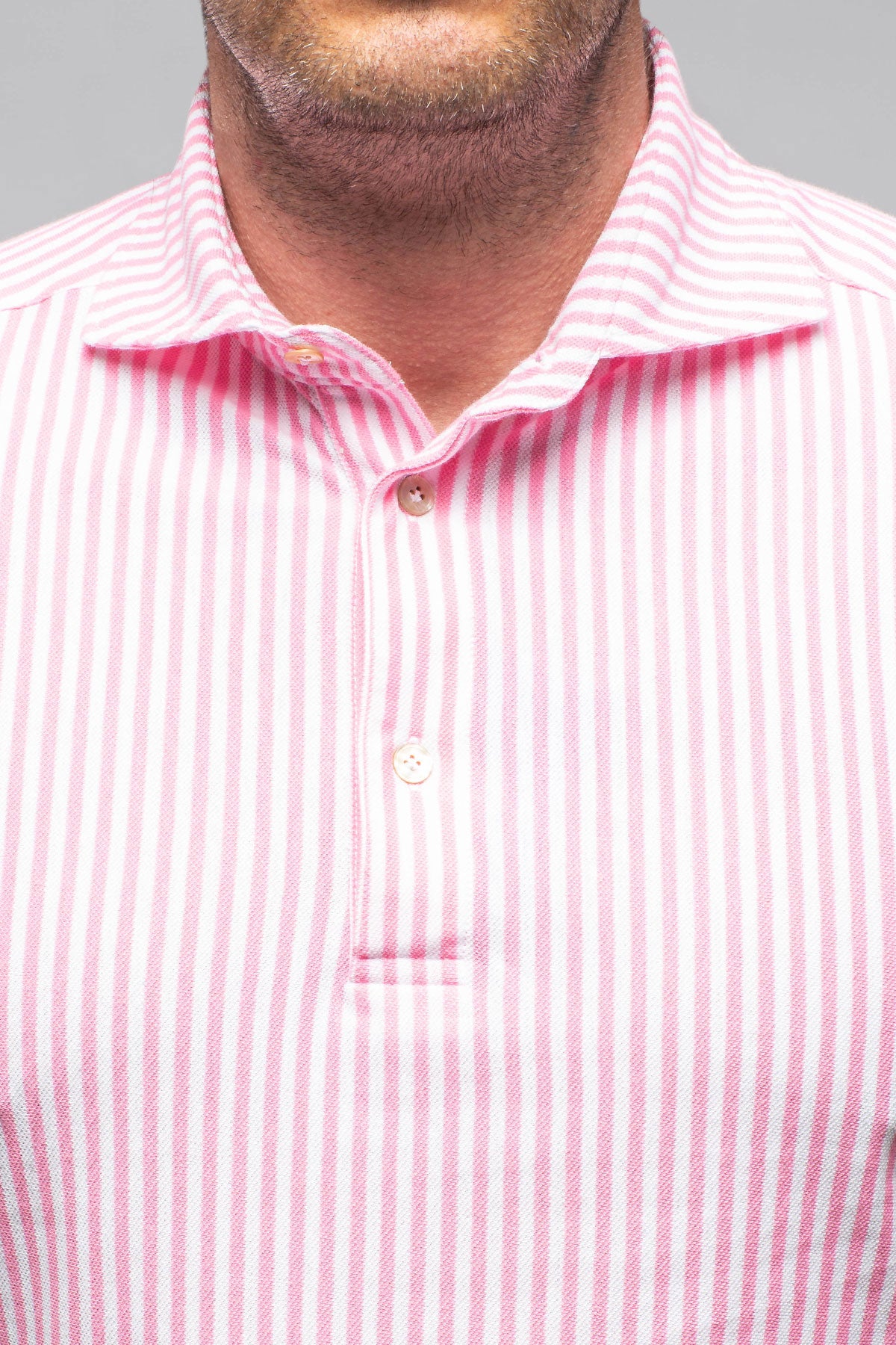Bookers Pique Polo In Pink Stripe | Mens - Shirts - Polos | Giannetto Portofino