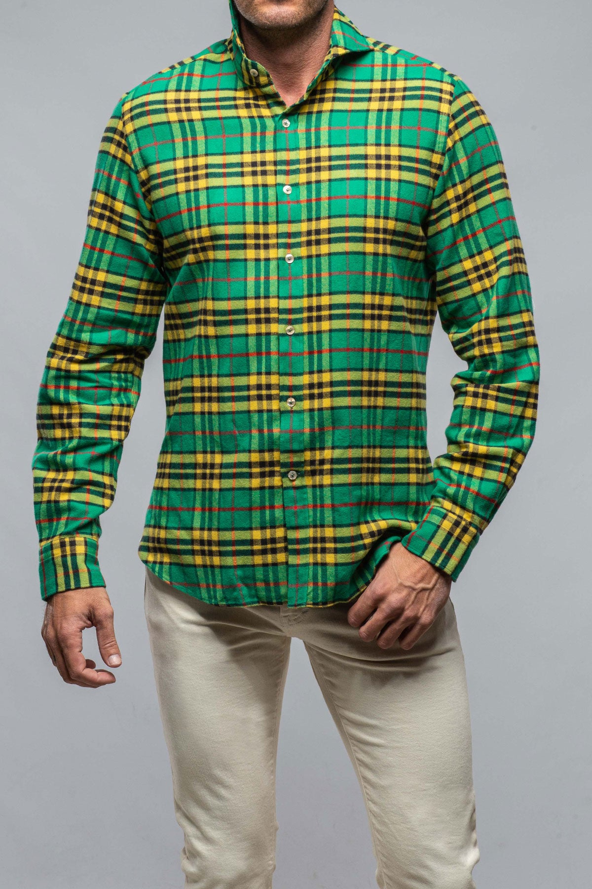 Giannetto Portofino Camdon Shirt in Green Mens - Shirts - Dress