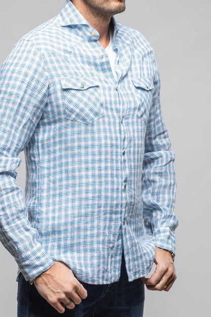 Giannetto Portofino Cheyenne Western Linen Snap Shirt Mens - Shirts - Outpost