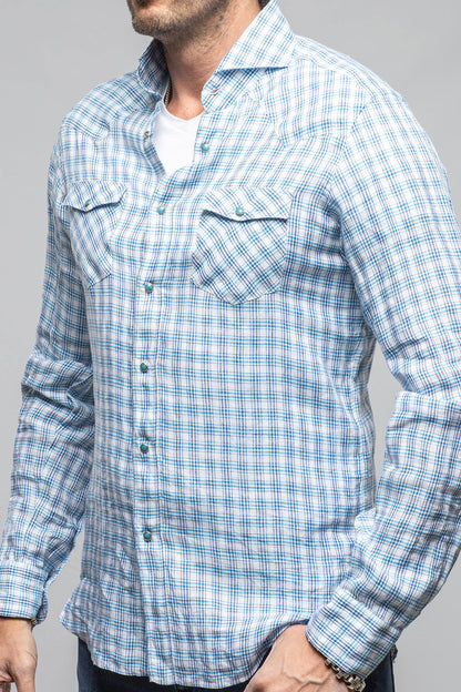 Giannetto Portofino Cheyenne Western Linen Snap Shirt Mens - Shirts - Outpost