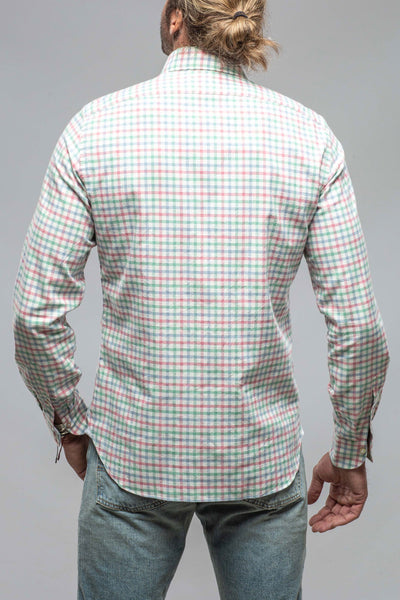 Giannetto Portofino Crater Shirt In Green/Pink Check Mens - Shirts - Dress
