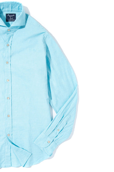 Giannetto Portofino Diablo Cotton Shirt in Turquoise Mens - Shirts - Dress
