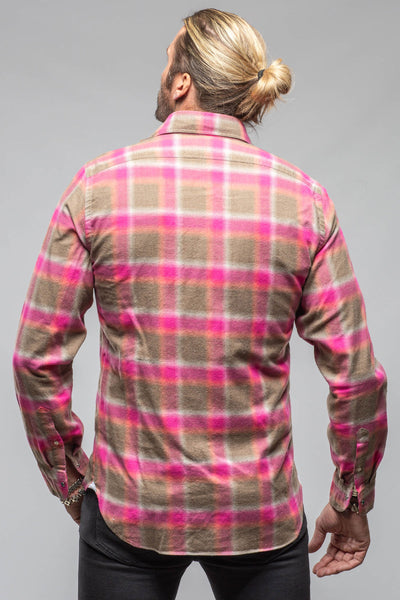 Enchanted Western Cotton Snap In Sprayed Pink | Mens - Shirts - Dress | Giannetto Portofino