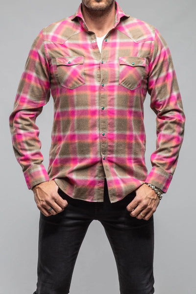 Enchanted Western Cotton Snap In Sprayed Pink | Mens - Shirts - Dress | Giannetto Portofino