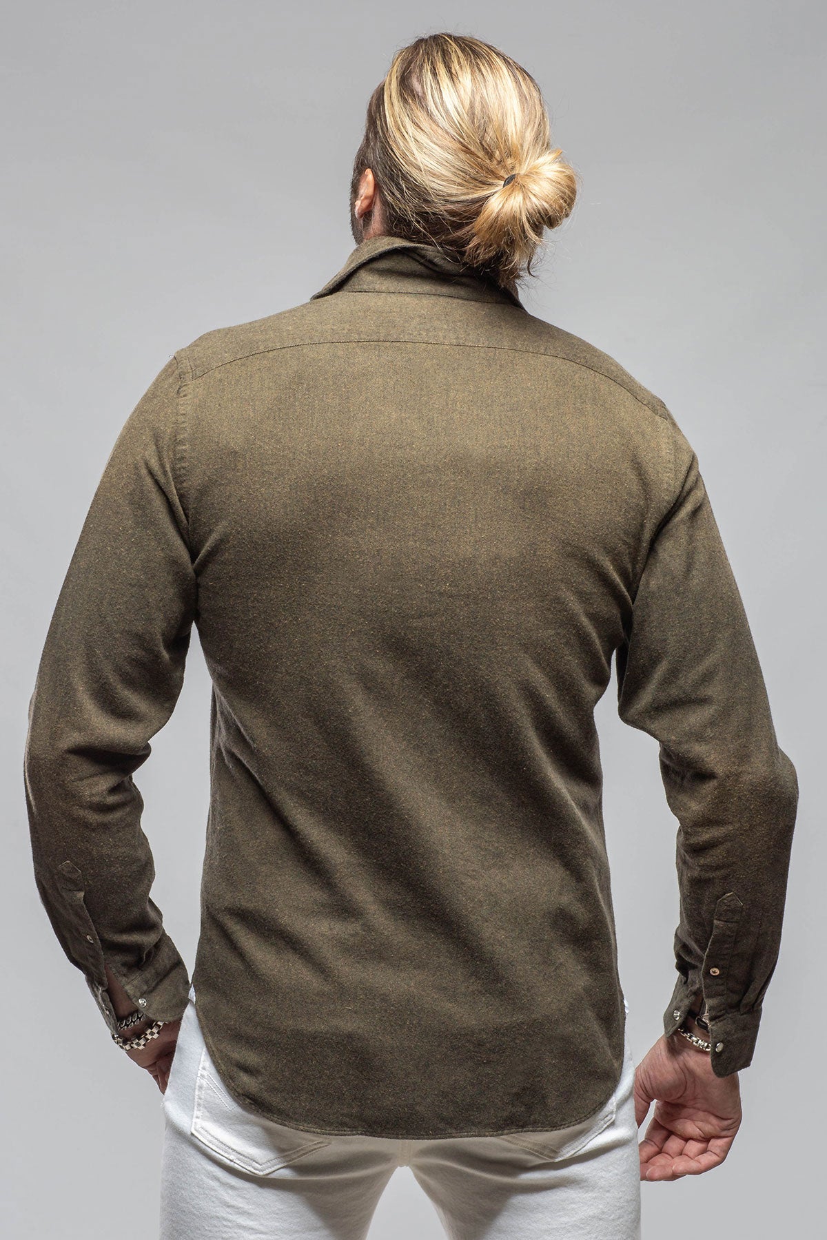 Golden Sand Washed Snap Shirt In Chocolate | Mens - Shirts - Dress | Giannetto Portofino