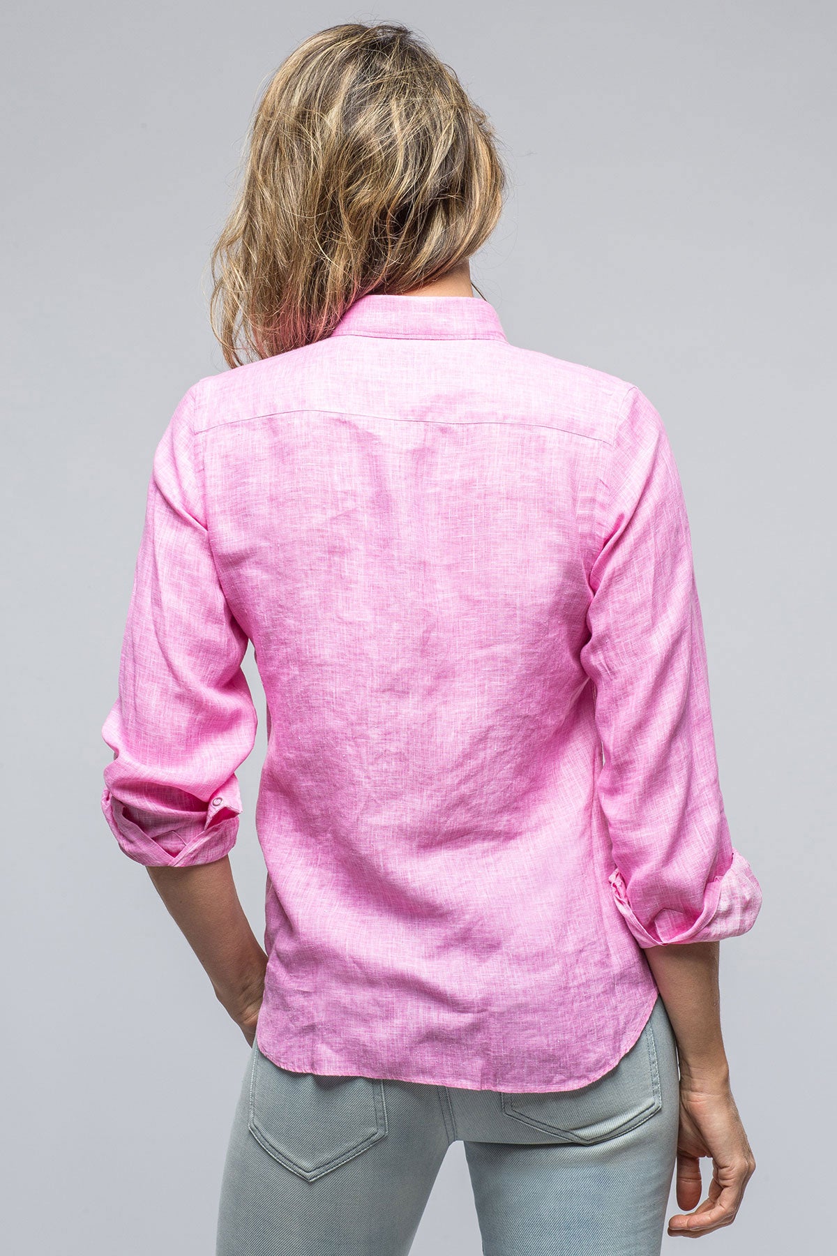 Giannetto Portofino Janie's Soft Touch Linen Shirt In Pink Ladies - Tops