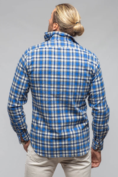 Lagoon Washed Western Check Snap Shirt In Blue Black | Mens - Shirts - Dress | Giannetto Portofino