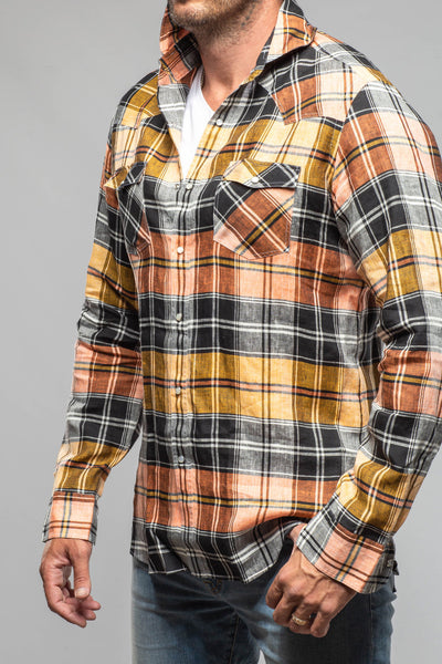 Leo Linen Western Snap Shirt | Mens - Shirts - Dress | Giannetto Portofino