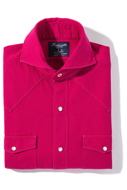 Lourmarin Denim Shirt in Fuchsia | Mens - Shirts - Dress | Giannetto Portofino