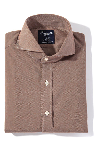 Giannetto Portofino Menerbes Jersey Shirt in Brown Mens - Shirts - Dress