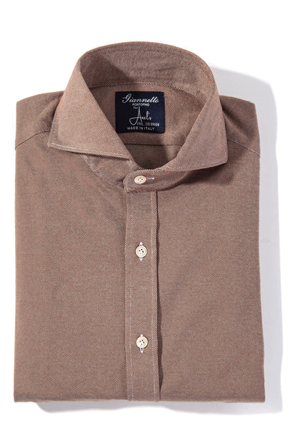 Giannetto Portofino Menerbes Jersey Shirt in Brown Mens - Shirts - Dress